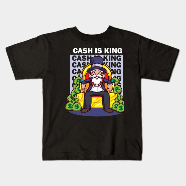 Cash is King Shares ETF Trader Dividends Securities Exchange Kids T-Shirt by The Hammer
